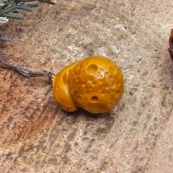 Nature Alashan Agate Cute Rabbit On Nut Pendant Necklace - Picture 4 of 10